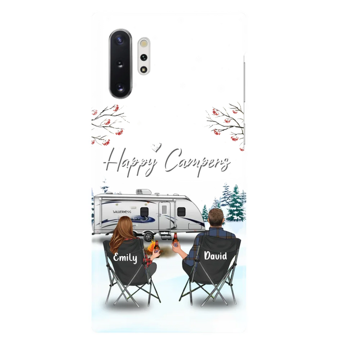 Custom Personalized Camping Phone Case - Gift Idea For Camping Lover/ Couple/ Family/ Friends - Happy Campers - Case For iPhone/Samsung