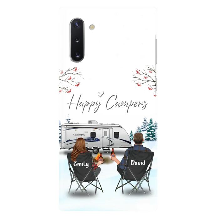 Custom Personalized Camping Phone Case - Gift Idea For Camping Lover/ Couple/ Family/ Friends - Happy Campers - Case For iPhone/Samsung