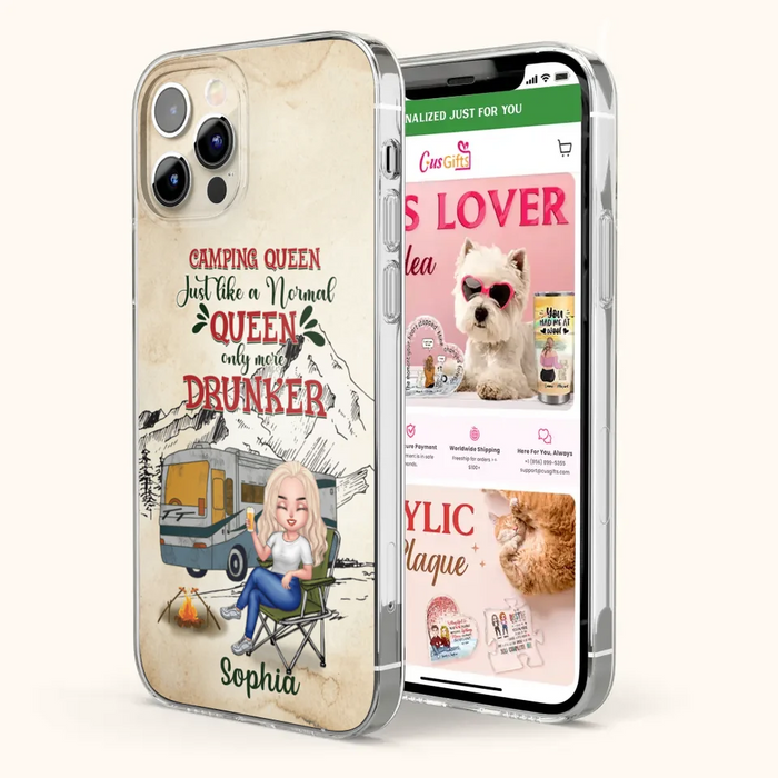 Custom Personalized Camping Queen Phone Case - Gift Idea For Camping Lovers - Camping Queen Classy Sassy And A Bit Smart Assy - Case For iPhone And Samsung