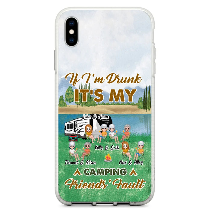 Custom Personalized Camping Friends Phone Case - Upto 8 People - Gift Idea For Camping Lover - Case For iPhone And Samsung