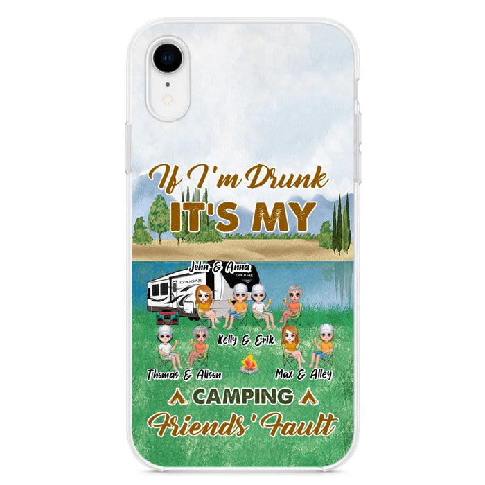 Custom Personalized Camping Friends Phone Case - Upto 8 People - Gift Idea For Camping Lover - Case For iPhone And Samsung