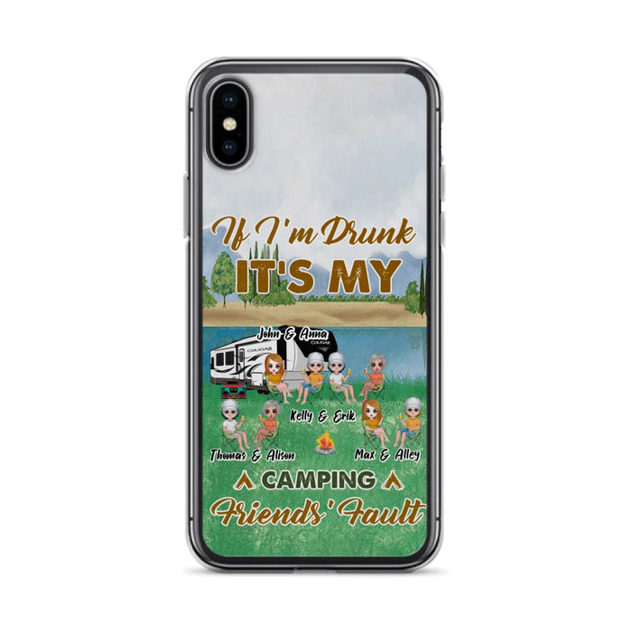 Custom Personalized Camping Friends Phone Case - Upto 8 People - Gift Idea For Camping Lover - Case For iPhone And Samsung