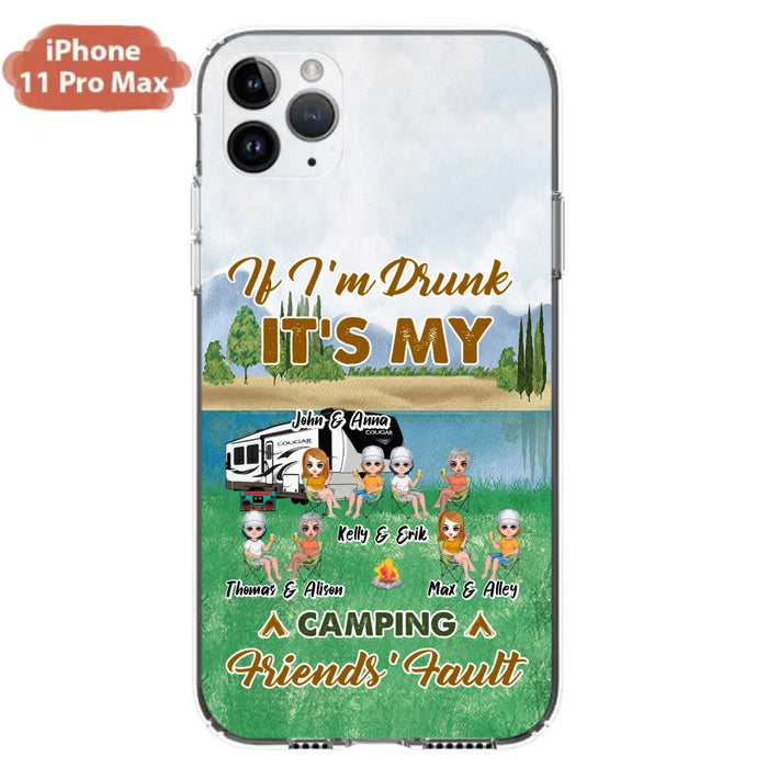 Custom Personalized Camping Friends Phone Case - Upto 8 People - Gift Idea For Camping Lover - Case For iPhone And Samsung