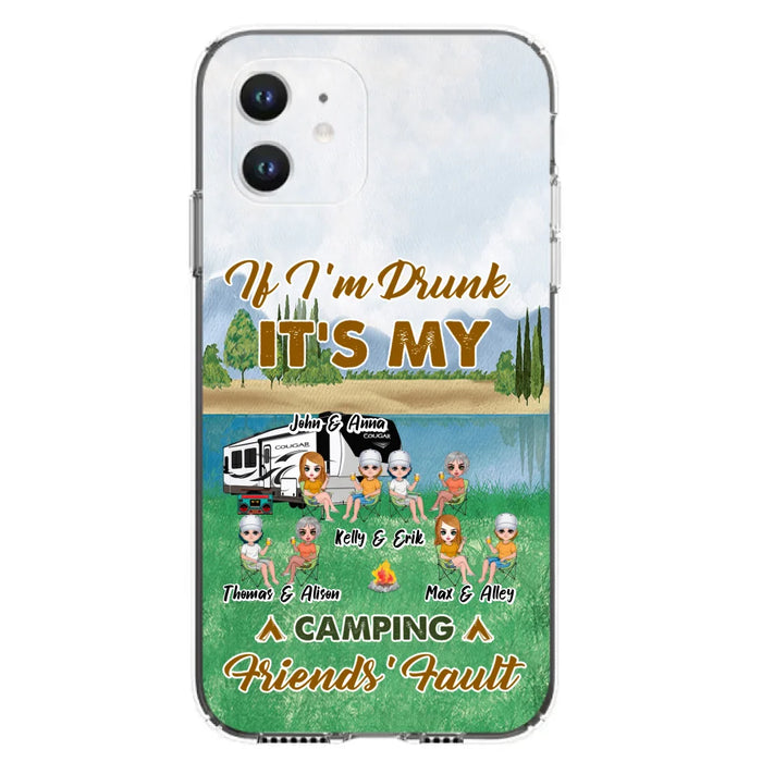 Custom Personalized Camping Friends Phone Case - Upto 8 People - Gift Idea For Camping Lover - Case For iPhone And Samsung