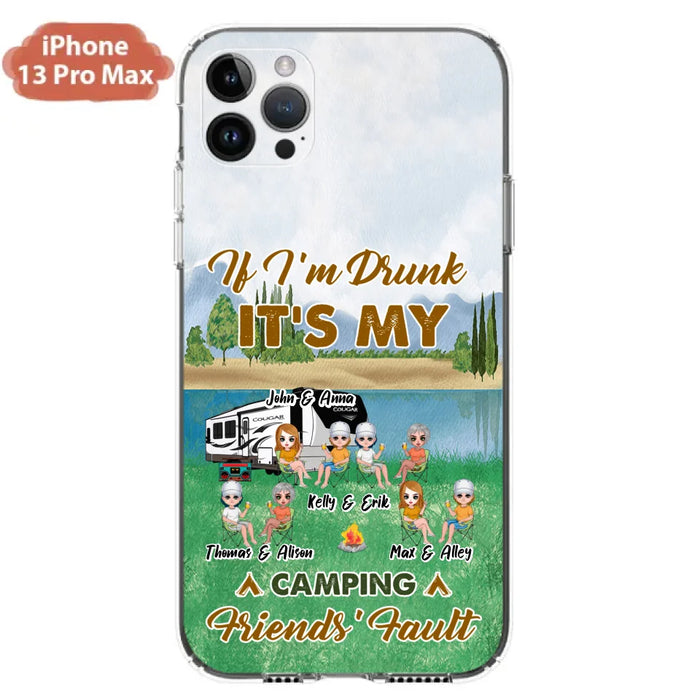 Custom Personalized Camping Friends Phone Case - Upto 8 People - Gift Idea For Camping Lover - Case For iPhone And Samsung