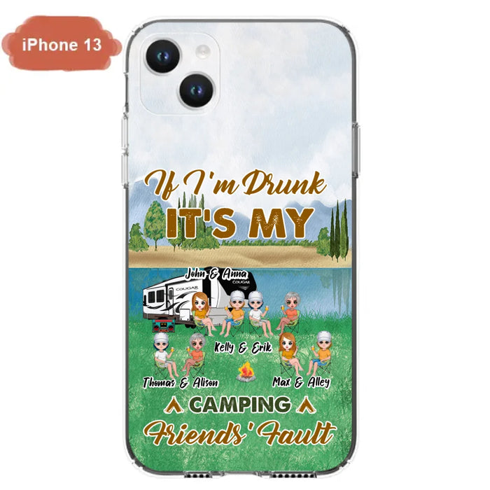 Custom Personalized Camping Friends Phone Case - Upto 8 People - Gift Idea For Camping Lover - Case For iPhone And Samsung