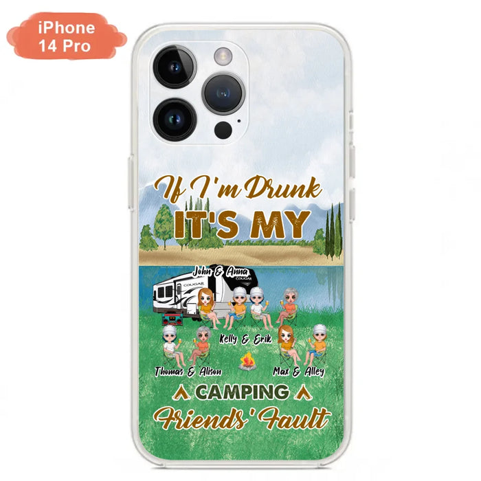 Custom Personalized Camping Friends Phone Case - Upto 8 People - Gift Idea For Camping Lover - Case For iPhone And Samsung