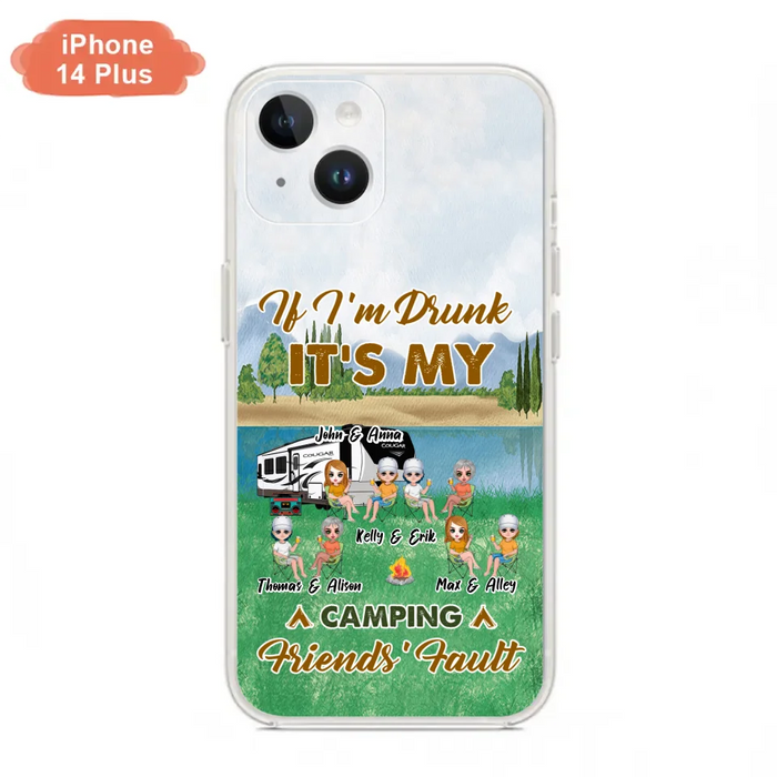 Custom Personalized Camping Friends Phone Case - Upto 8 People - Gift Idea For Camping Lover - Case For iPhone And Samsung