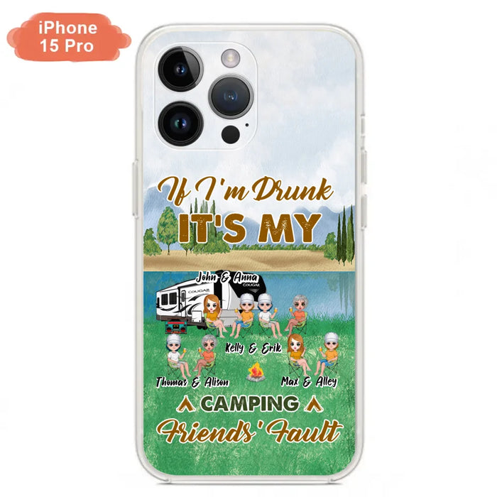 Custom Personalized Camping Friends Phone Case - Upto 8 People - Gift Idea For Camping Lover - Case For iPhone And Samsung