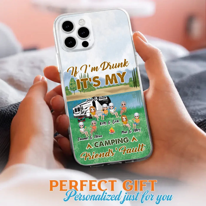 Custom Personalized Camping Friends Phone Case - Upto 8 People - Gift Idea For Camping Lover - Case For iPhone And Samsung