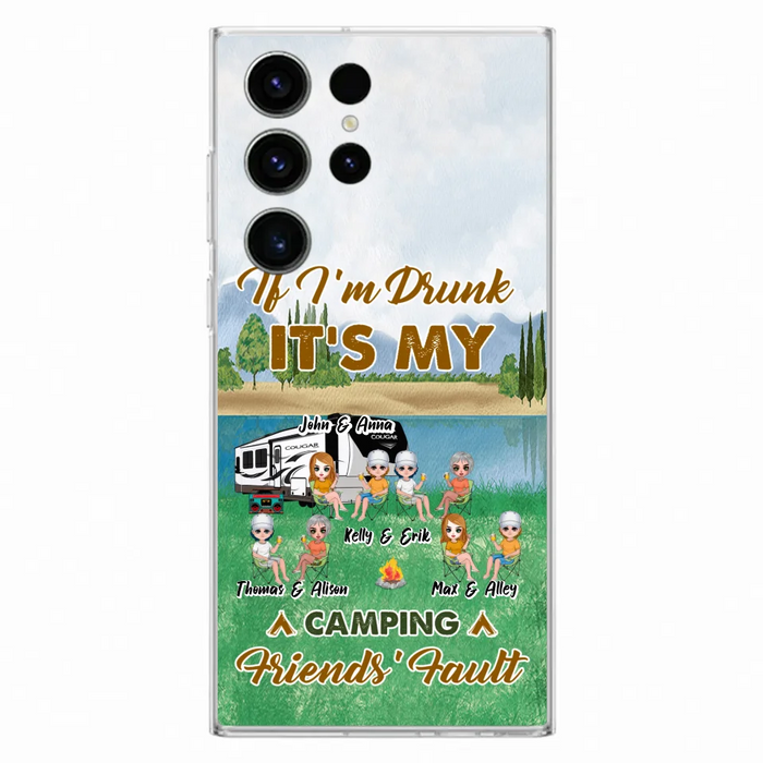 Custom Personalized Camping Friends Phone Case - Upto 8 People - Gift Idea For Camping Lover - Case For iPhone And Samsung