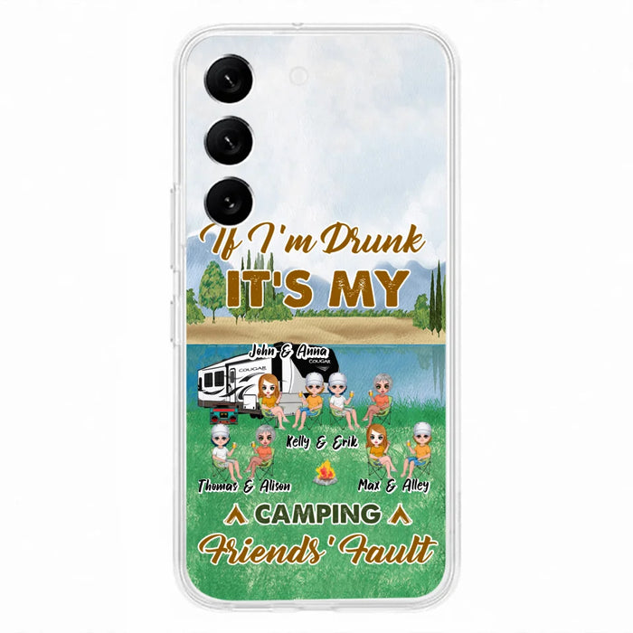 Custom Personalized Camping Friends Phone Case - Upto 8 People - Gift Idea For Camping Lover - Case For iPhone And Samsung