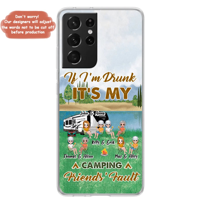 Custom Personalized Camping Friends Phone Case - Upto 8 People - Gift Idea For Camping Lover - Case For iPhone And Samsung