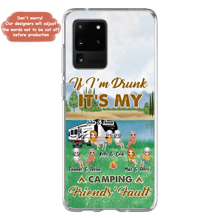 Custom Personalized Camping Friends Phone Case - Upto 8 People - Gift Idea For Camping Lover - Case For iPhone And Samsung