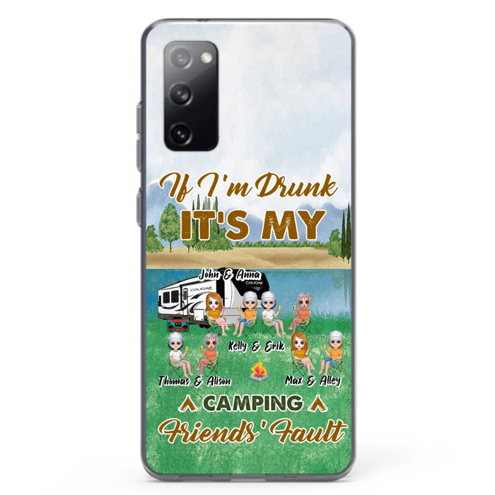 Custom Personalized Camping Friends Phone Case - Upto 8 People - Gift Idea For Camping Lover - Case For iPhone And Samsung