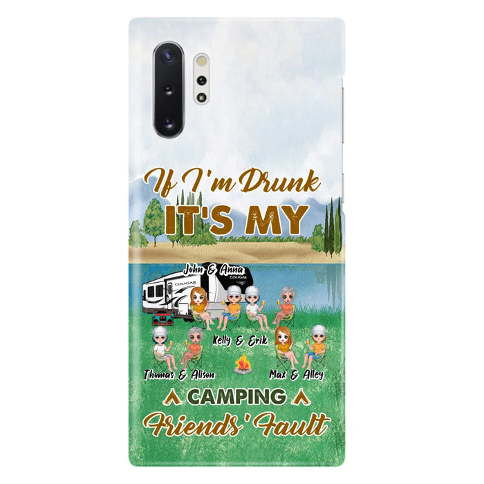 Custom Personalized Camping Friends Phone Case - Upto 8 People - Gift Idea For Camping Lover - Case For iPhone And Samsung