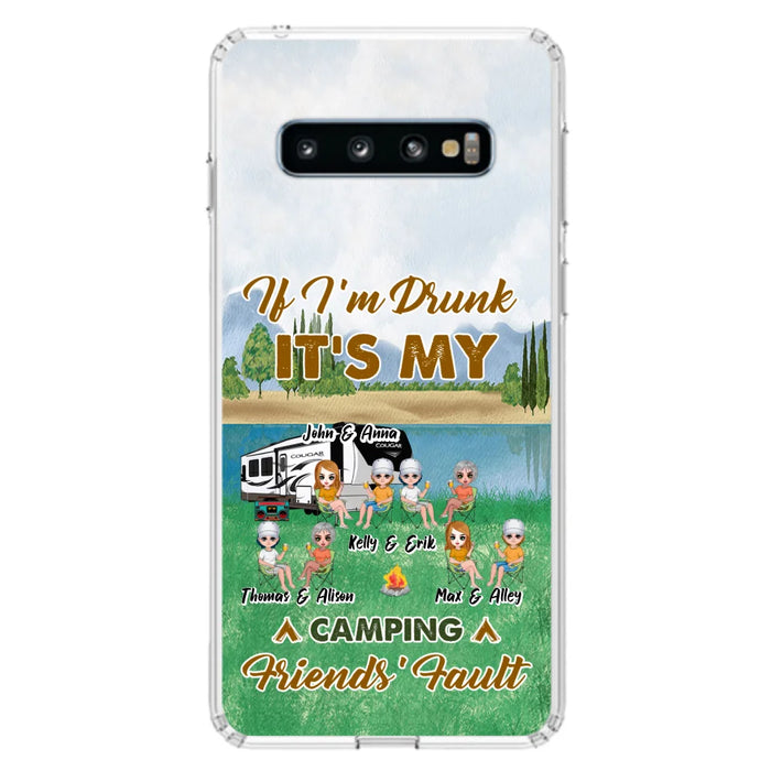 Custom Personalized Camping Friends Phone Case - Upto 8 People - Gift Idea For Camping Lover - Case For iPhone And Samsung