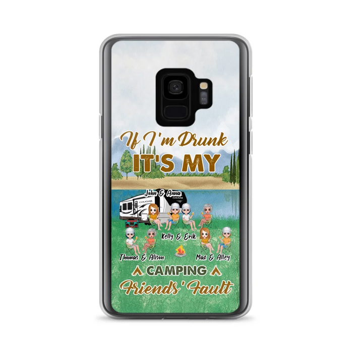 Custom Personalized Camping Friends Phone Case - Upto 8 People - Gift Idea For Camping Lover - Case For iPhone And Samsung