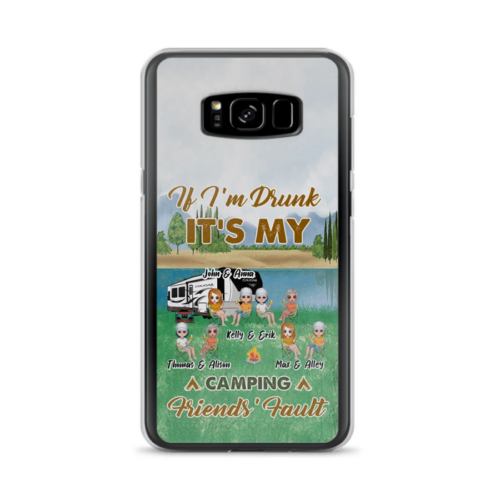 Custom Personalized Camping Friends Phone Case - Upto 8 People - Gift Idea For Camping Lover - Case For iPhone And Samsung