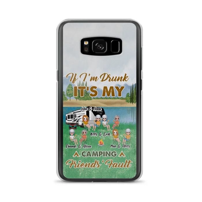 Custom Personalized Camping Friends Phone Case - Upto 8 People - Gift Idea For Camping Lover - Case For iPhone And Samsung