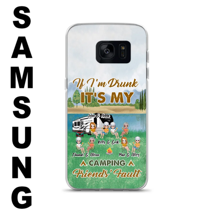 Custom Personalized Camping Friends Phone Case - Upto 8 People - Gift Idea For Camping Lover - Case For iPhone And Samsung