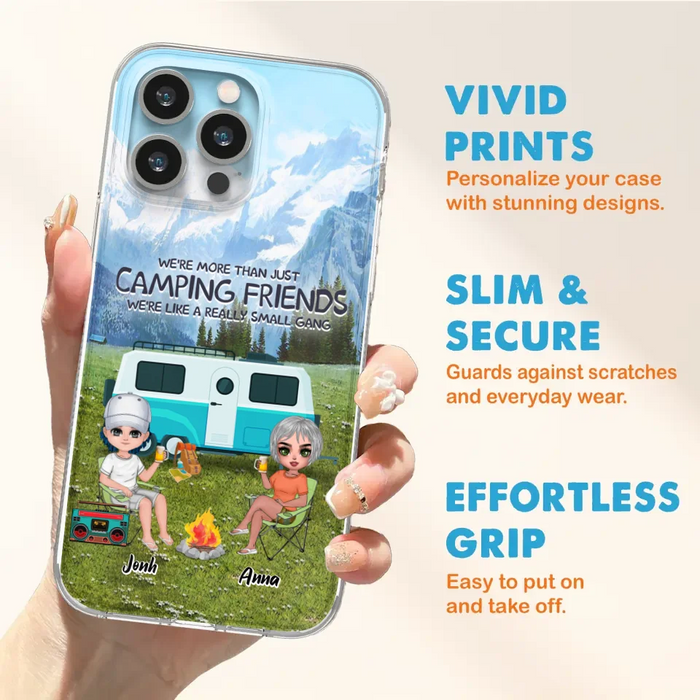 Custom Personalized Mountain Camping Friends Phone Case - Upto 8 People - Best Gift For Camping Lovers - Case For iPhone And Samsung