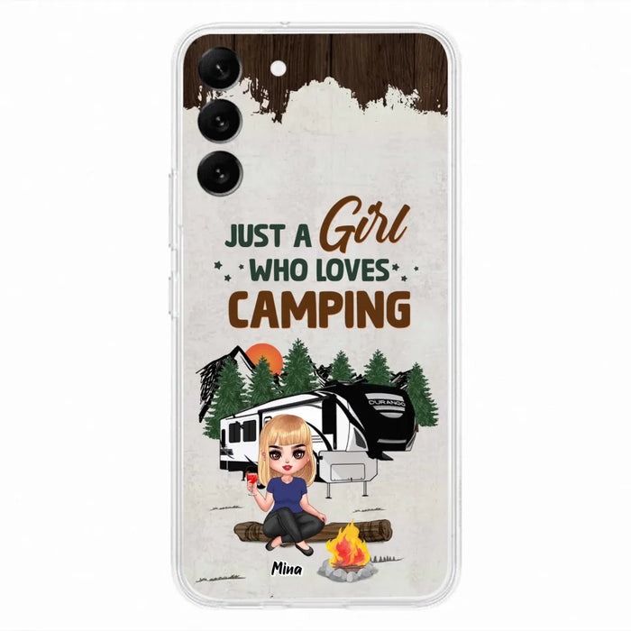 Custom Personalized Camping Girl Phone Case - Gift Idea For Camping Lover/ Mother's Day Gift - Just A Girl Who Loves Camping - Case For iPhone And Samsung