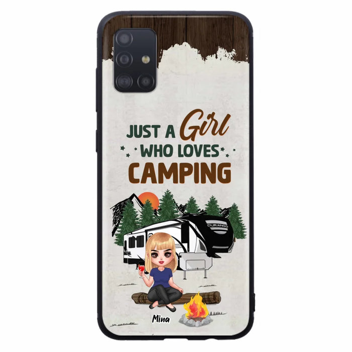 Custom Personalized Camping Girl Phone Case - Gift Idea For Camping Lover/ Mother's Day Gift - Just A Girl Who Loves Camping - Case For iPhone And Samsung