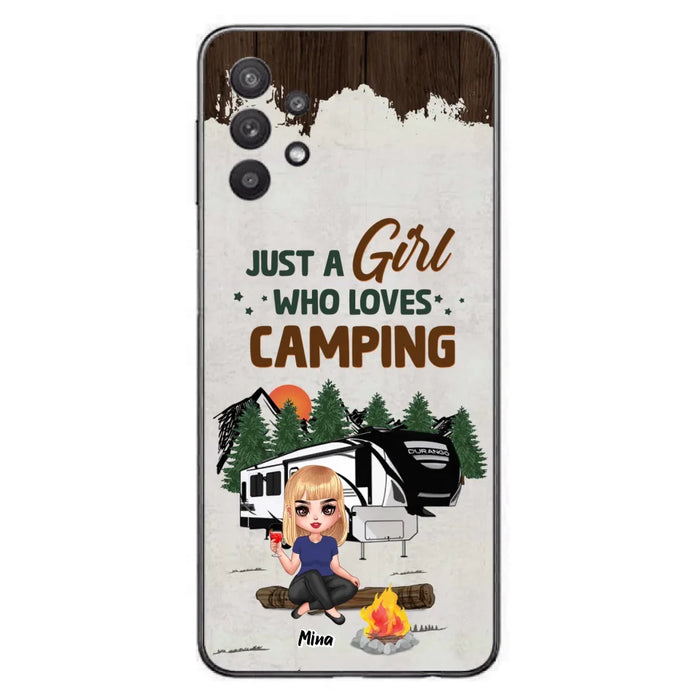 Custom Personalized Camping Girl Phone Case - Gift Idea For Camping Lover/ Mother's Day Gift - Just A Girl Who Loves Camping - Case For iPhone And Samsung