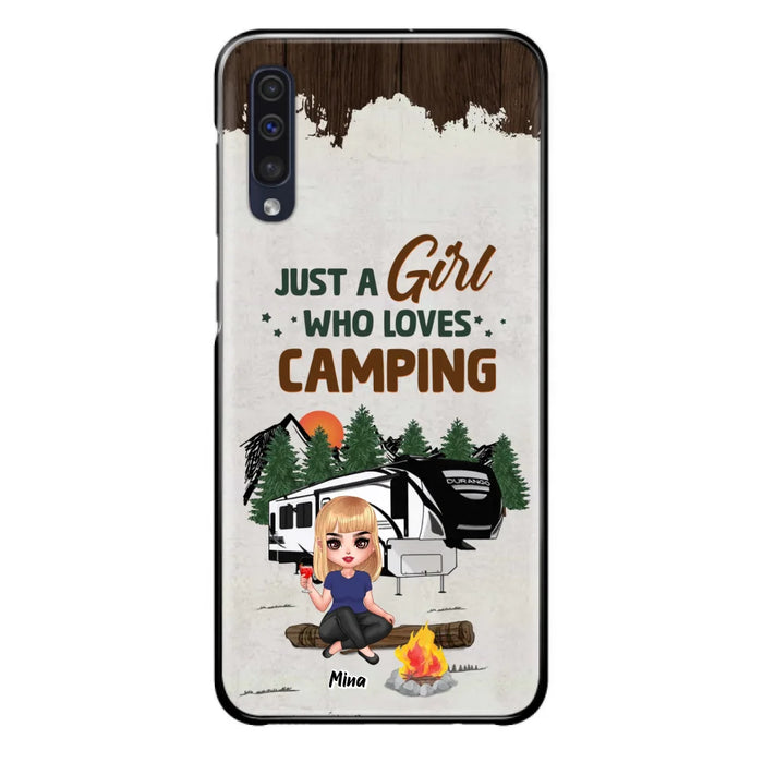 Custom Personalized Camping Girl Phone Case - Gift Idea For Camping Lover/ Mother's Day Gift - Just A Girl Who Loves Camping - Case For iPhone And Samsung