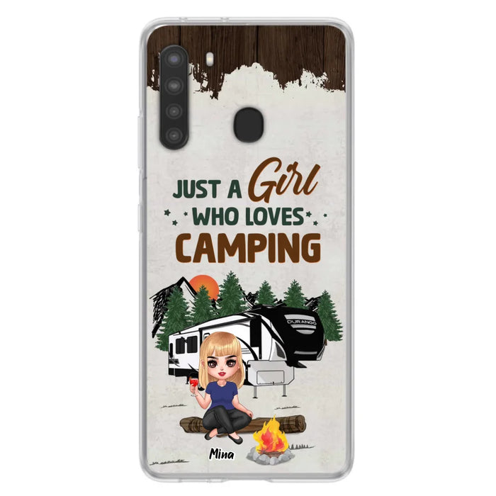 Custom Personalized Camping Girl Phone Case - Gift Idea For Camping Lover/ Mother's Day Gift - Just A Girl Who Loves Camping - Case For iPhone And Samsung