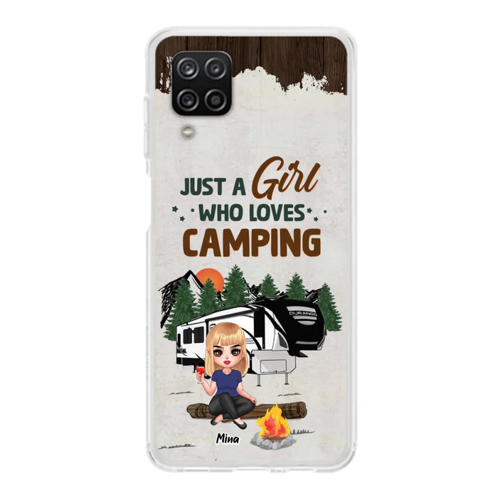 Custom Personalized Camping Girl Phone Case - Gift Idea For Camping Lover/ Mother's Day Gift - Just A Girl Who Loves Camping - Case For iPhone And Samsung