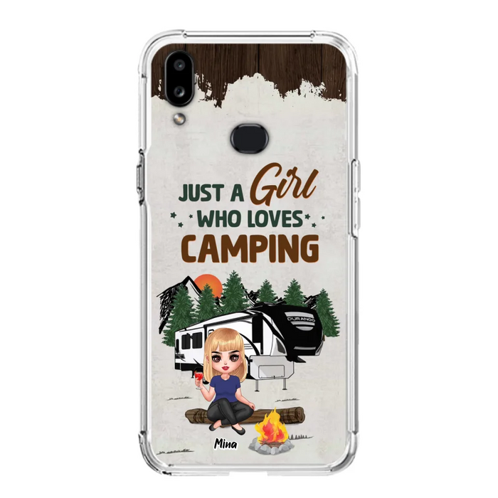 Custom Personalized Camping Girl Phone Case - Gift Idea For Camping Lover/ Mother's Day Gift - Just A Girl Who Loves Camping - Case For iPhone And Samsung