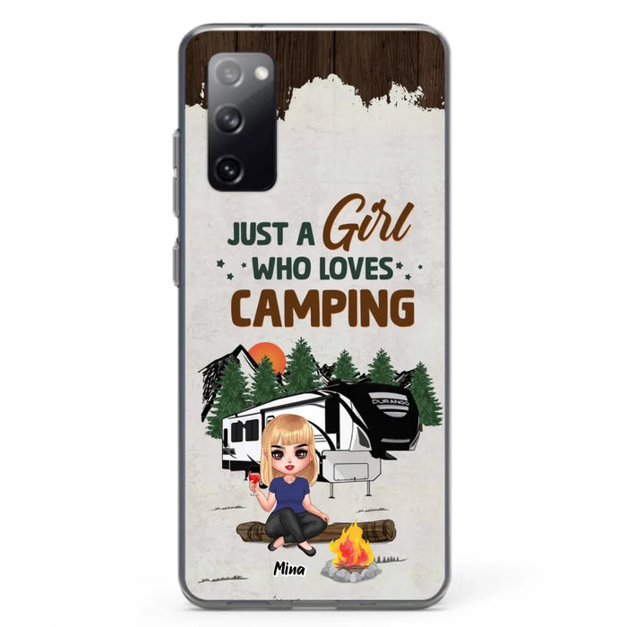 Custom Personalized Camping Girl Phone Case - Gift Idea For Camping Lover/ Mother's Day Gift - Just A Girl Who Loves Camping - Case For iPhone And Samsung