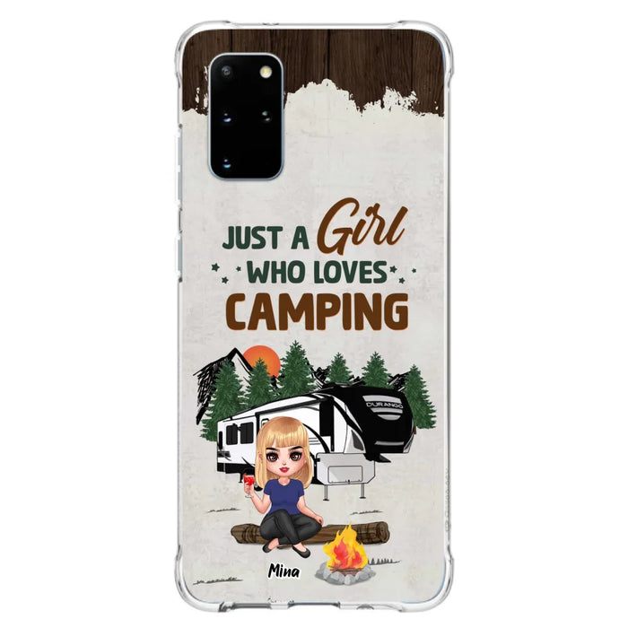 Custom Personalized Camping Girl Phone Case - Gift Idea For Camping Lover/ Mother's Day Gift - Just A Girl Who Loves Camping - Case For iPhone And Samsung