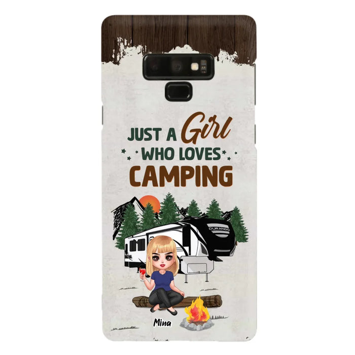 Custom Personalized Camping Girl Phone Case - Gift Idea For Camping Lover/ Mother's Day Gift - Just A Girl Who Loves Camping - Case For iPhone And Samsung