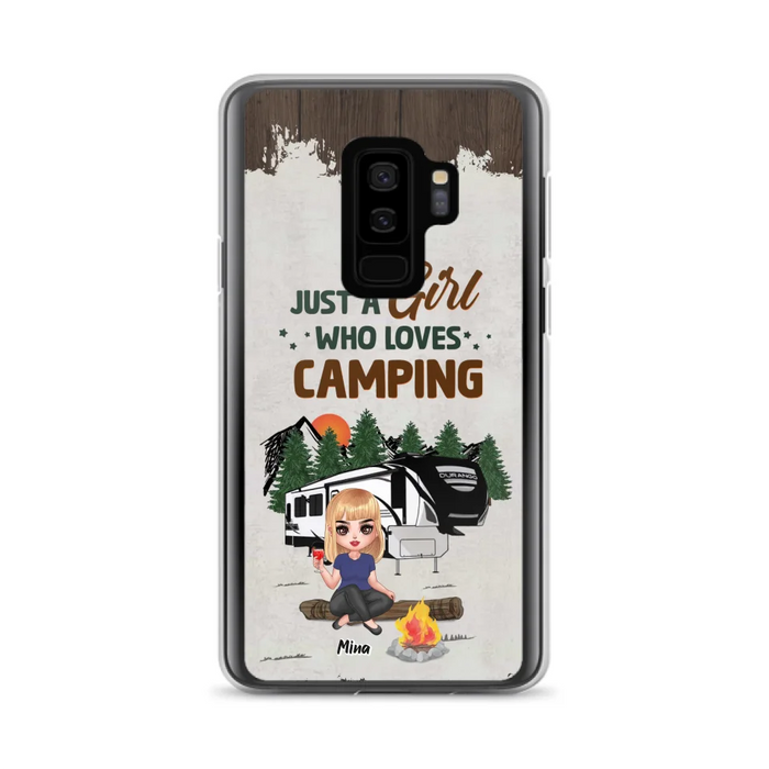 Custom Personalized Camping Girl Phone Case - Gift Idea For Camping Lover/ Mother's Day Gift - Just A Girl Who Loves Camping - Case For iPhone And Samsung