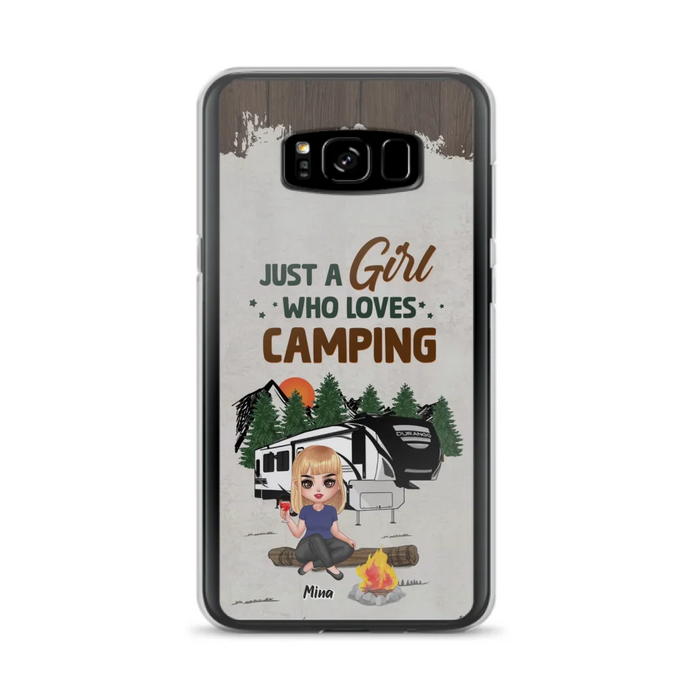 Custom Personalized Camping Girl Phone Case - Gift Idea For Camping Lover/ Mother's Day Gift - Just A Girl Who Loves Camping - Case For iPhone And Samsung