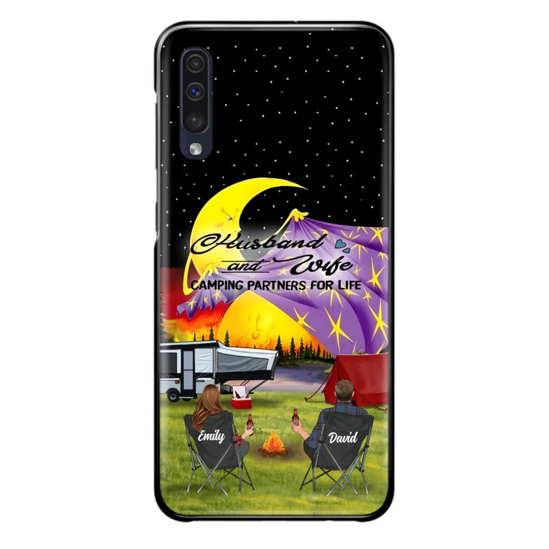 Custom Personalized Camping Phone Case - Couple/ Parents With Upto 3 Kids And 4 Pets - Gift Idea For Camping Lover - Case For iPhone And Samsung
