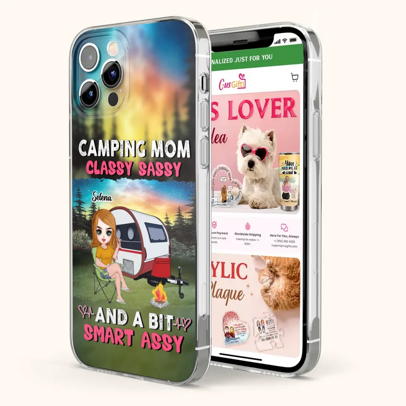 Custom Personalized Camping Mom Phone Case - Gift Idea For Camping Lover/ Mother's Day - Camping Mom Classy Sassy And A Bit Smart Assy - Case For iPhone And Samsung