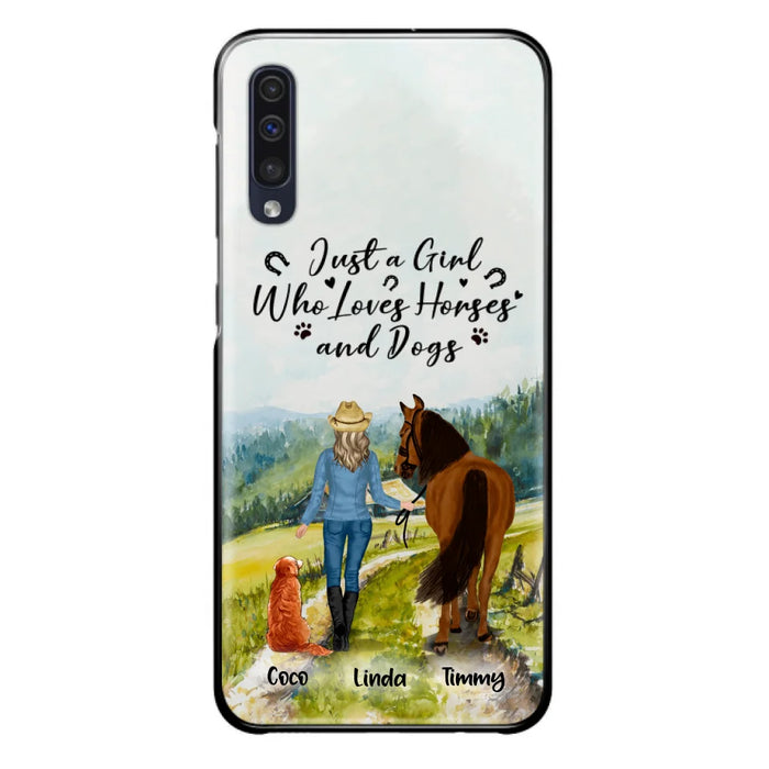 Custom Personalized Horse And Dog Phone Case - Man/ Woman/ Girl/ Boy With Upto 2 Horses And 4 Dogs - Gift For Horse/ Dog Lover - Case For iPhone And Samsung