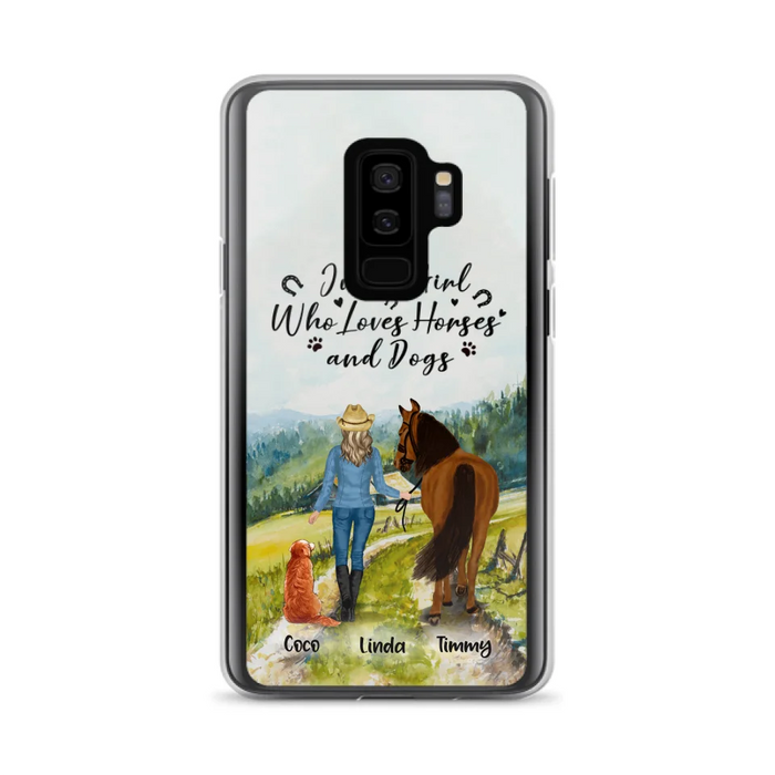 Custom Personalized Horse And Dog Phone Case - Man/ Woman/ Girl/ Boy With Upto 2 Horses And 4 Dogs - Gift For Horse/ Dog Lover - Case For iPhone And Samsung