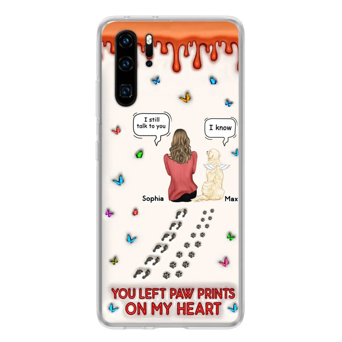 Custom Personalized Memorial Dog Phone Case - Memorial Gift Idea For Pet Owner - Case For Xiaomi/ Oppo/ Huawei - You Left Paw Prints On My Heart