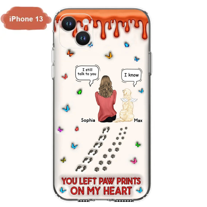 Custom Personalized Memorial Dog Phone Case - Memorial Gift Idea For Pet Owner - Case For iPhone/ Samsung - You Left Paw Prints On My Heart