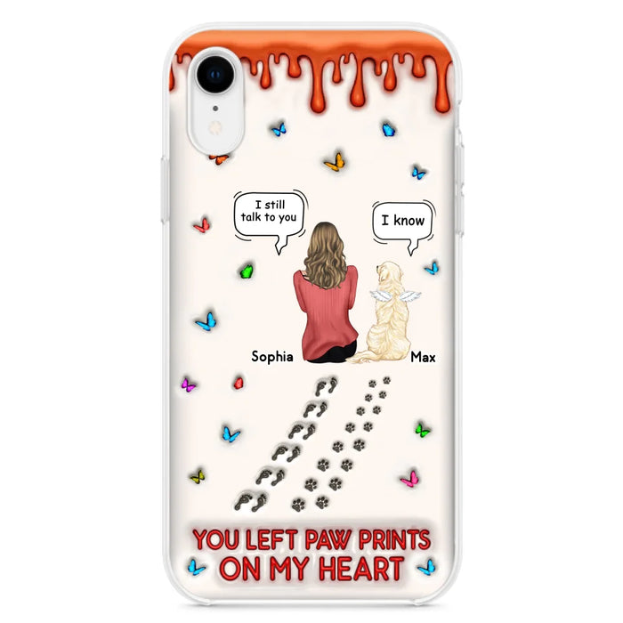 Custom Personalized Memorial Dog Phone Case - Memorial Gift Idea For Pet Owner - Case For iPhone/ Samsung - You Left Paw Prints On My Heart