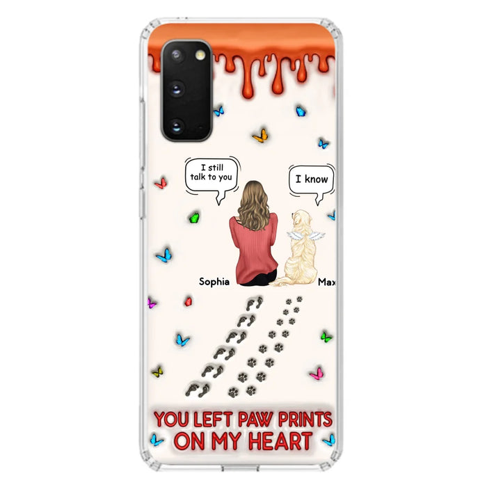 Custom Personalized Memorial Dog Phone Case - Memorial Gift Idea For Pet Owner - Case For iPhone/ Samsung - You Left Paw Prints On My Heart