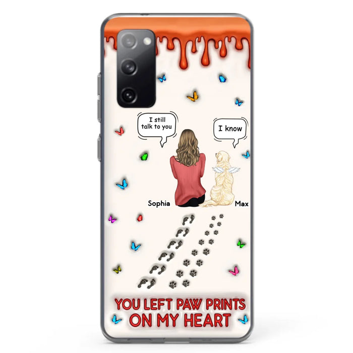 Custom Personalized Memorial Dog Phone Case - Memorial Gift Idea For Pet Owner - Case For iPhone/ Samsung - You Left Paw Prints On My Heart