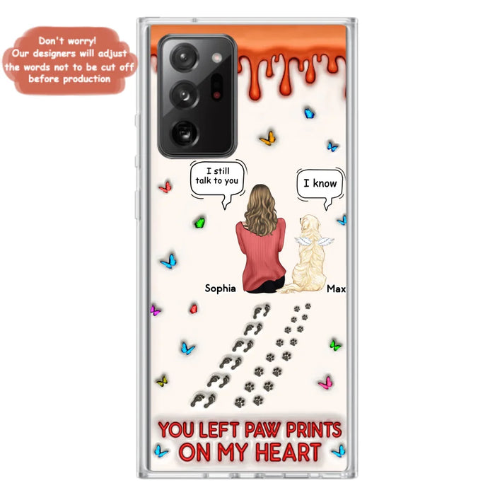 Custom Personalized Memorial Dog Phone Case - Memorial Gift Idea For Pet Owner - Case For iPhone/ Samsung - You Left Paw Prints On My Heart