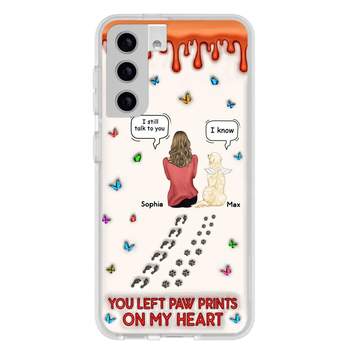 Custom Personalized Memorial Dog Phone Case - Memorial Gift Idea For Pet Owner - Case For iPhone/ Samsung - You Left Paw Prints On My Heart