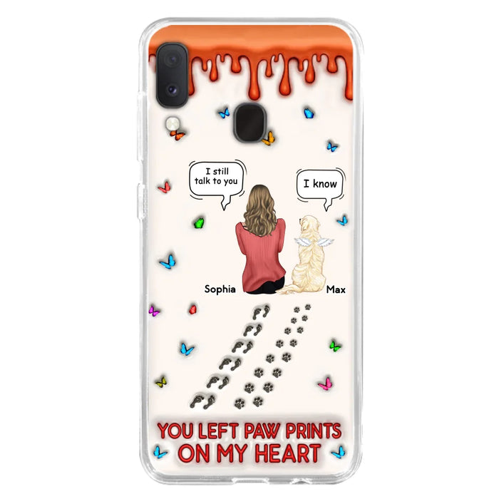 Custom Personalized Memorial Dog Phone Case - Memorial Gift Idea For Pet Owner - Case For iPhone/ Samsung - You Left Paw Prints On My Heart